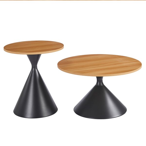Lot de 2 Tables d'Appoint Hedda Pieds Noirs | Ukukhome 2